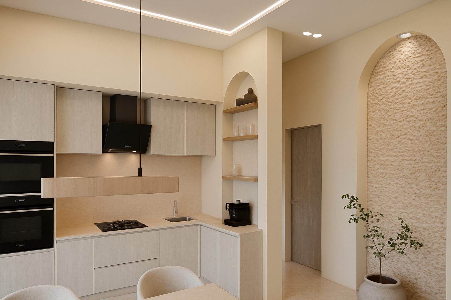 ✨ Cuisine moderne en 3D – élégance, douceur et design premium.Grâce au rendu 3D photoréaliste signé Digitaloa, ce projet révèle un espace lumineux, épuré et parfaitement harmonisé : matériaux clairs, lignes minimalistes et ambiance chaleureuse.