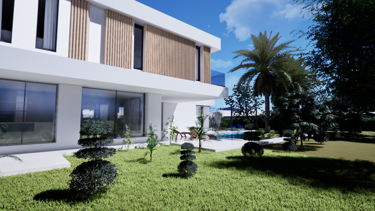 Plongez dans l’élégance et la sérénité de cette villa moderne pensée autour de la lumière et de la nature 🌴Entre architecture minimaliste, piscine miroir et jeux d’ombres réalistes, chaque détail a été conçu pour refléter une ambiance luxueuse et apaisante.