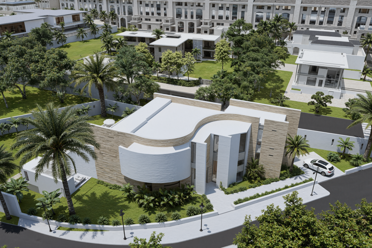 Une façade sculpturale aux volumes affirmés, où les matières naturelles, les lignes géométriques et les grandes ouvertures composent une présence élégante et intemporelle. L’architecture s’intègre avec finesse dans le paysage tropical pour créer un ensemble à la fois moderne, apaisant et prestigieux. 🌴🤍