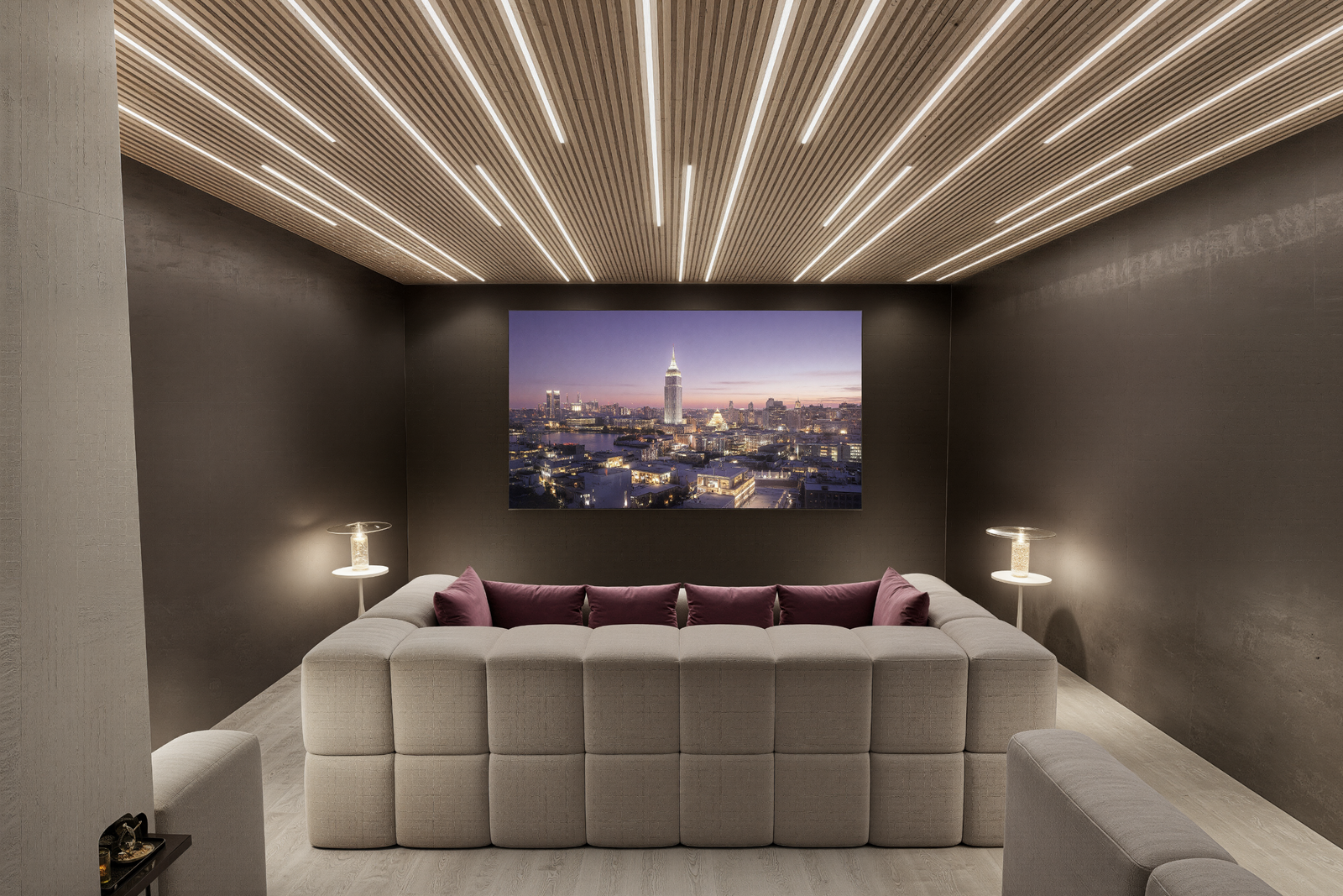 Un espace immersif pensé pour transformer chaque projection en expérience d’exception.Lignes enveloppantes, ambiance feutrée et éclairage maîtrisé composent un univers intime, confortable et résolument haut de gamme. 🎬🤍