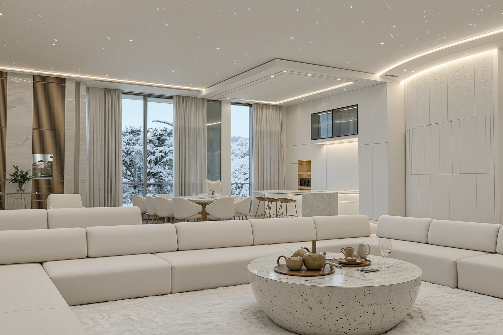 Un intérieur pensé comme une signature.Volumes généreux, lignes pures, palette douce et lumière maîtrisée : chaque espace reflète une élégance contemporaine, sobre et intemporelle. 🤍