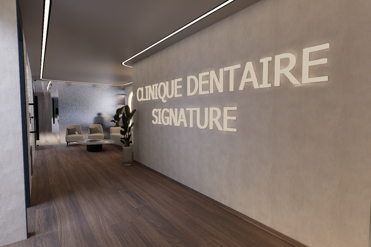 Clinique dentaire Signature – rendu 3D réalisé par Digitaloa, agence 3D à Paris