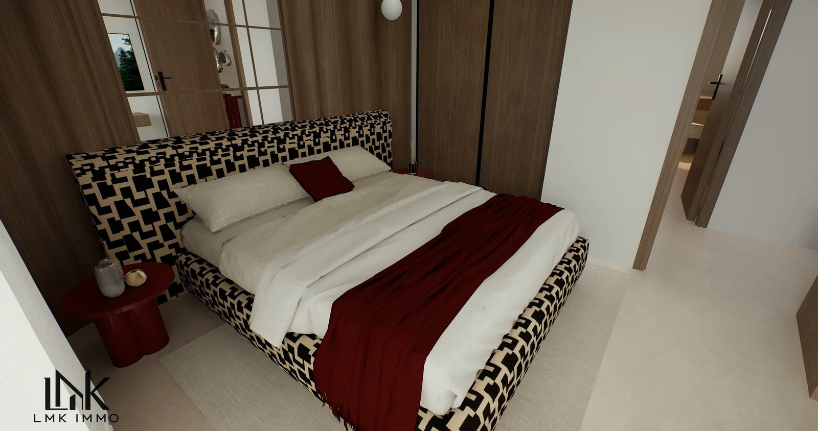 Appartement témoin T4 — deuxième chambre, vue d’ensemble