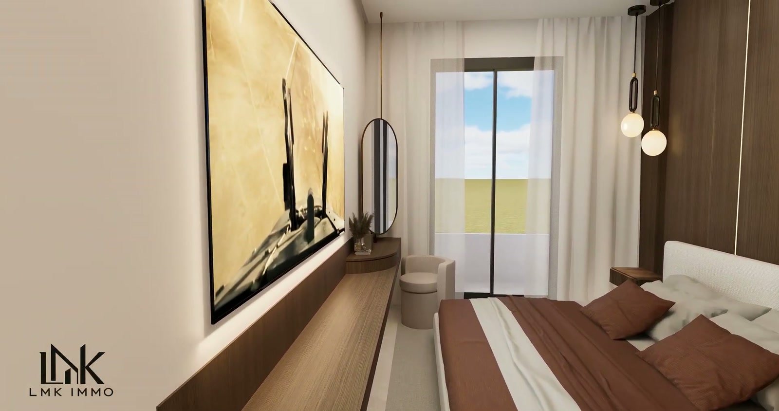 Appartement témoin T3 — vue 3D 3