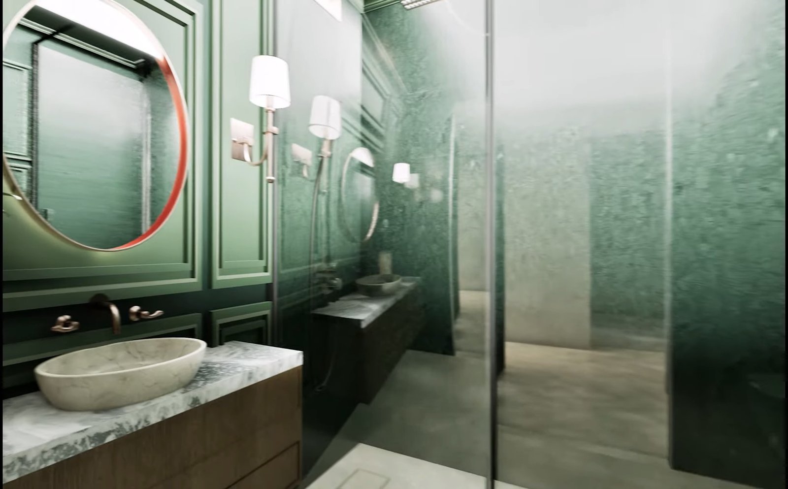 Villa A&S — salle de bains avec vasque et douche