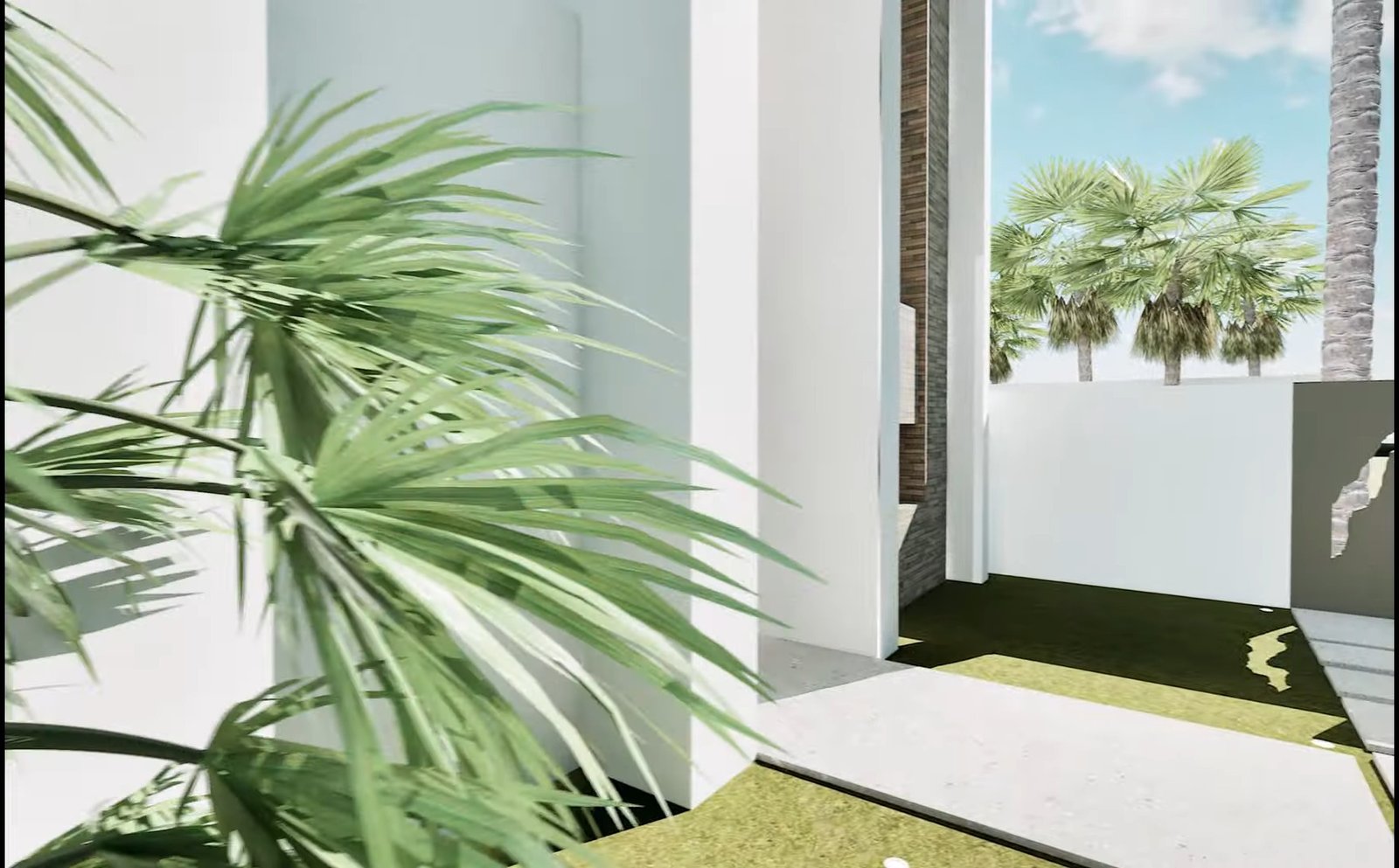Villa A&S — entrée et végétation extérieure